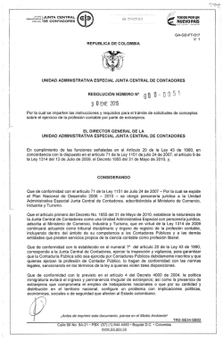 Resolución 051 de 2015 - Junta Central de Contadores