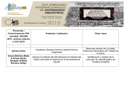 Ponencias / Comunicaciones XVII Jornadas INCUNA 2015