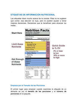 ETIQUETAS DE INFORMACIÓN NUTRICIONAL