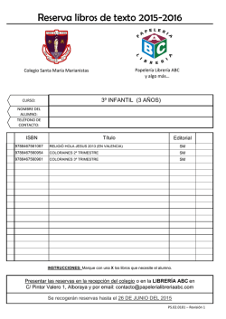 Descargar la lista de libros para el curso 2015-2016