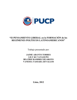 “El PENSAMIENTO LIBERAL en la FORMACIÓN de los