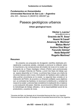 Paseos geológicos urbanos - Revista Fundamentos en Humanidades