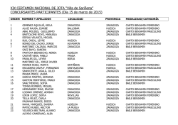 Participantes día 15- ORDEN DE ACTUACIÓN