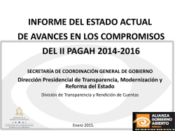 Presentación Informe de Avances por compromiso II PAGAH 2014