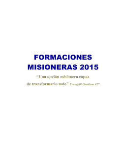 FORMACIONES MISIONERAS 2015
