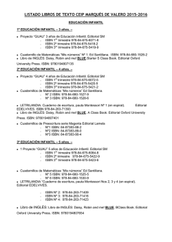 listado libros de texto ceip marqués de valero 2015-2016