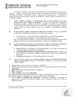 Con objeto de facilitar la presentación de la documentación de los