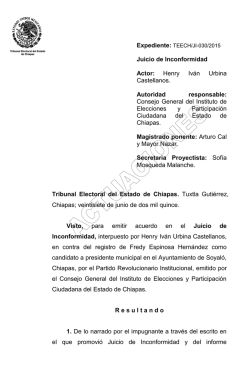 Tribunal Electoral del Estado de Chiapas. Tuxtla Gutiérrez, Chiapas