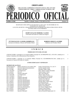 ordinario indice - Peri&oacute;dico Oficial
