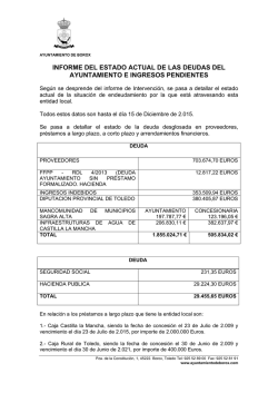 INFORME DEL ESTADO ACTUAL DE LAS DEUDAS DEL