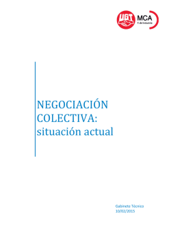 NEGOCIACIÓN COLECTIVA: situación actual
