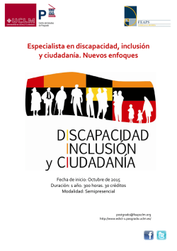 Especialista en discapacidad, inclusión y ciudadanía