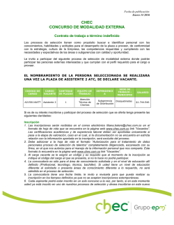 CHEC CONCURSO DE MODALIDAD EXTERNA