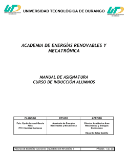 Manual de inducción para alumnos de mecatrónica y energías