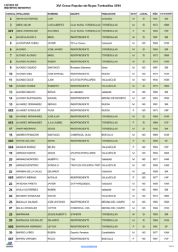 Listado de inscritos Definitivo Cross de Reyes de Tordesillas