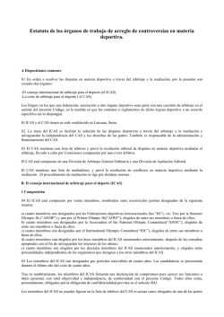 Estatuto de los órganos de trabajo de arreglo de controversias en