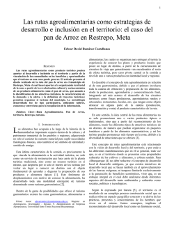 Las rutas agroalimentarias como estrategias de desarrollo e