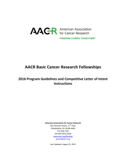 AACR Basic Cancer Research Fellowships