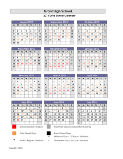 2015-16 Calendar - Ulysses S. Grant High School