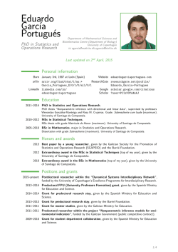 Curriculum vitae of Eduardo Garcia Portugues