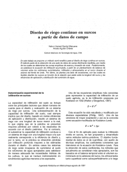 Diseño de riego continuo en surcos a partir de datos de campo