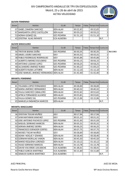 Velocidad - Federaci&oacute;n Andaluza de Espeleolog&iacute;a