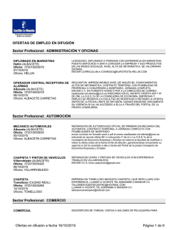 OFERTAS DE EMPLEO EN DIFUSIÓN Sector Profesional