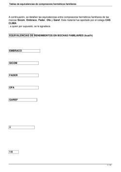 Tablas de equivalencias de compresores herm&eacute;ticos familiares
