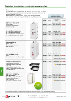 Depósitos de polietileno para gas-óleo y agua potable
