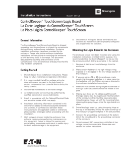ControlKeeper® TouchScreen Logic Board La