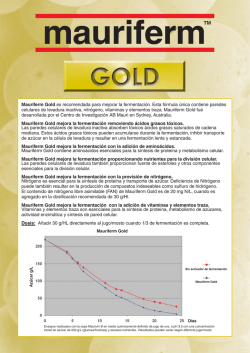Mauriferm Gold es recomendada para mejorar la fermentación. Esta