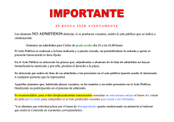 12 Para publicar junto a las listas DEFINITIVAS de ADMITID…