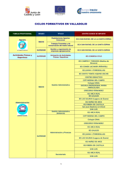 Ciclos Formativos en Valladolid. Dónde se