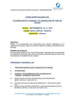 calibracion de tanques y elaboracion de tablas aforo