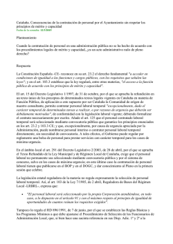 Cataluña. Consecuencias de la contratación de personal por el