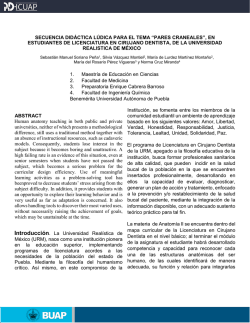 secuencia did&aacute;ctica l&uacute;dica para el tema &ldquo;pares craneales&rdquo;