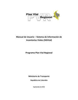 Plan Vial Regional - Ministerio de Transporte