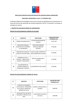 resultado proceso selección iniciativas adjudicatarias deporte 2015