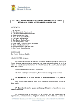 acta de la sesión extraordinaria del ayuntamiento pleno de bárcena