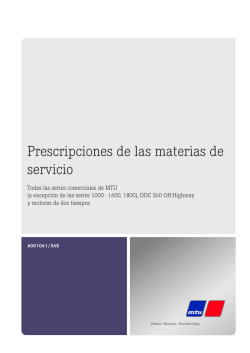 Prescripciones de las materias de servicio