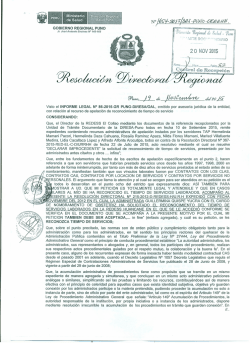 RDR N° 1654-2015 Declarar Improcedente contra la R.D. N° 367