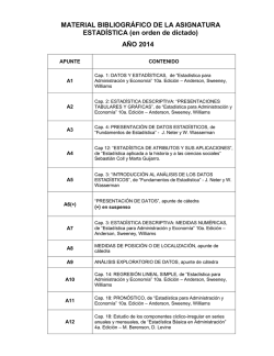 MATERIAL BIBLIOGRÁFICO DE LA ASIGNATURA ESTADÍSTICA