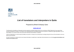 List of Translators and Interpreters in Quito