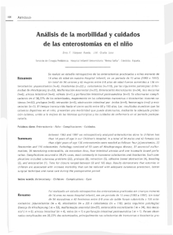 Análisis de la morbilidad y cuidados de las enterostomías