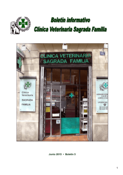 Boletín informativo CVSF - Clínica Veterinaria Sagrada Familia