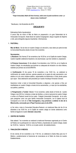 CIRCULAR Nº 9 - Colegio Mixto Inmaculada Concepcion Talcahuano