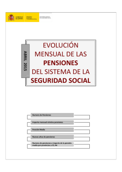 Avance pensiones abril 2015 - Ministerio de Empleo y Seguridad