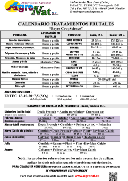 CALENDARIO TRATAMIENTOS FRUTALES