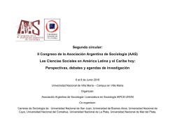 Segunda circular: II Congreso de la Asociación Argentina de