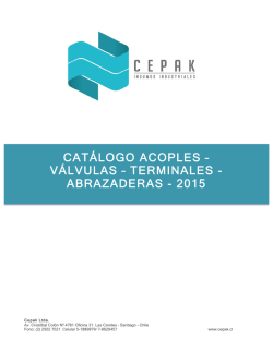 catálogo acoples – válvulas – terminales - abrazaderas